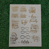 FAMILY QUOTE A4 EMBOSS STICKER SHEET